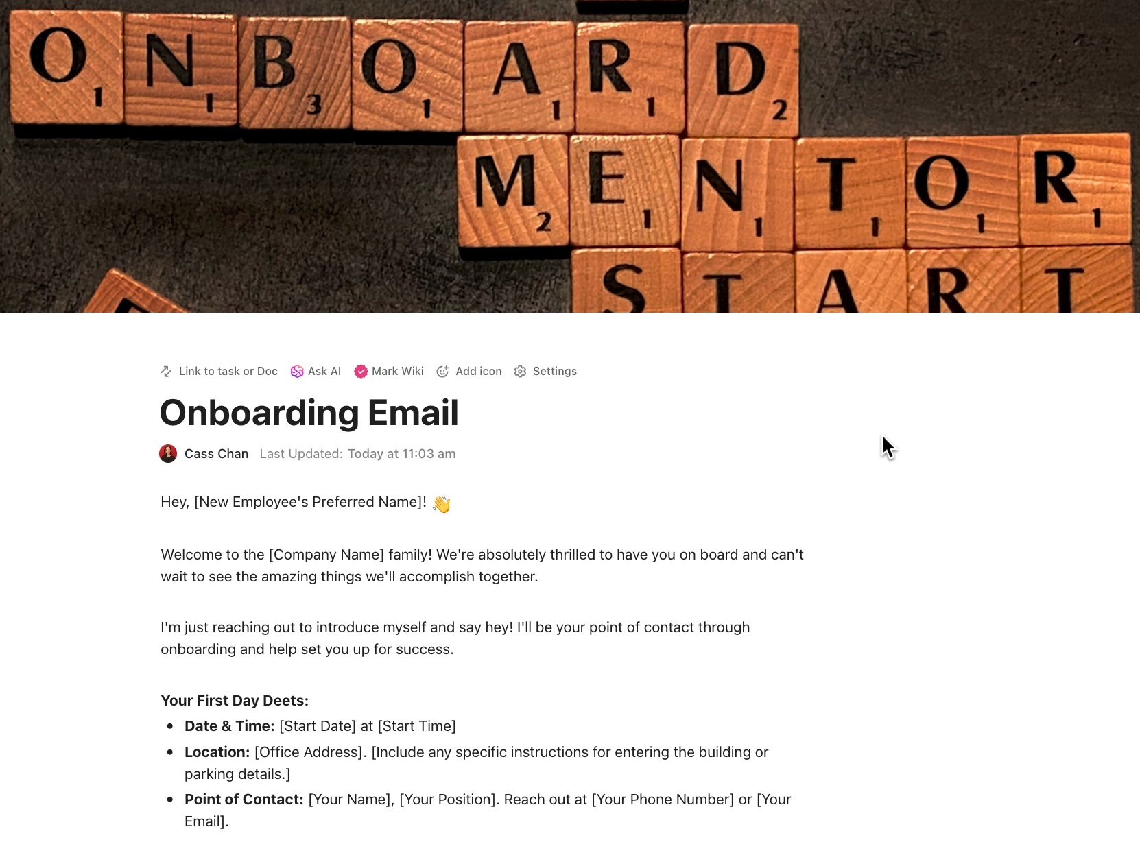 Onboarding Email