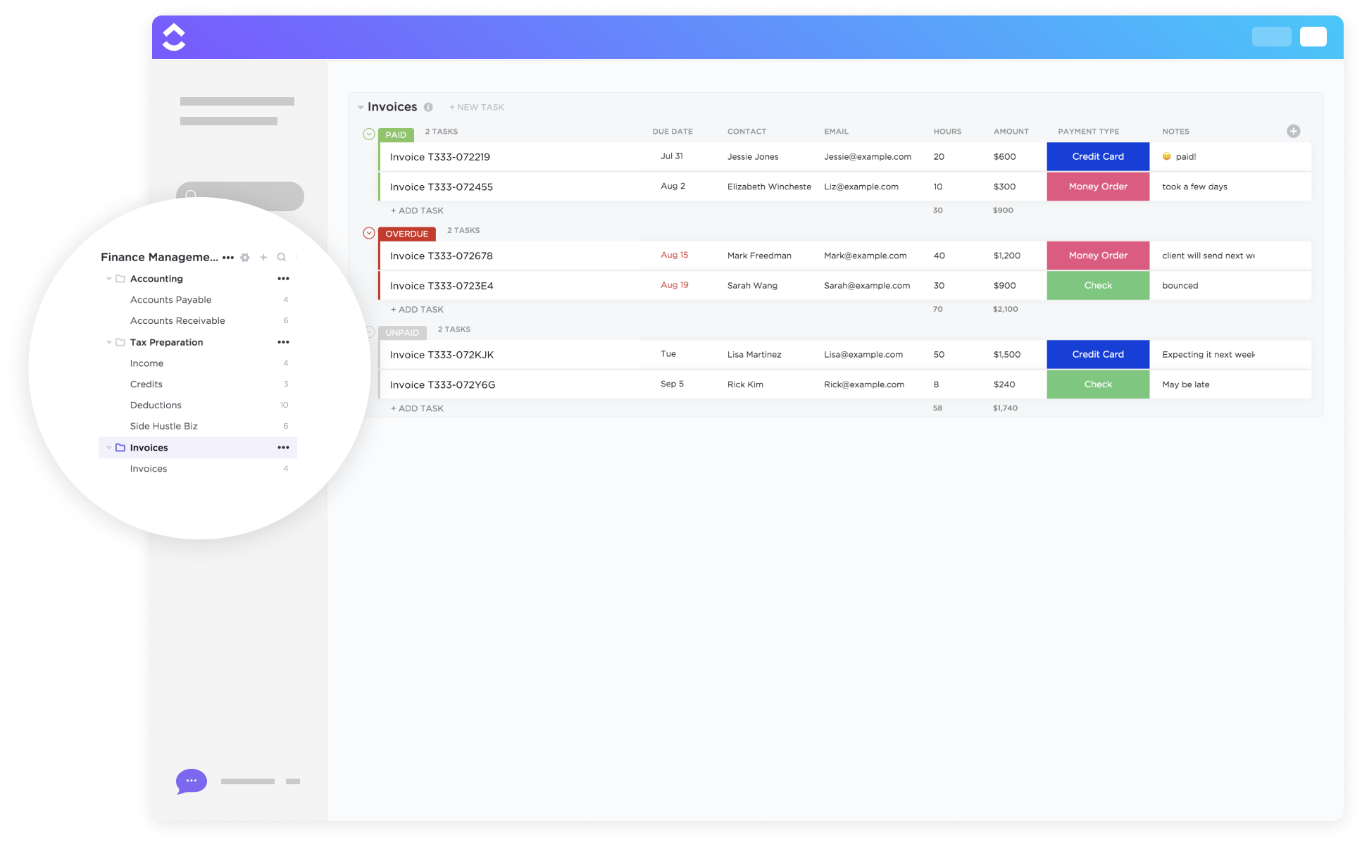 Invoices Template by ClickUp™