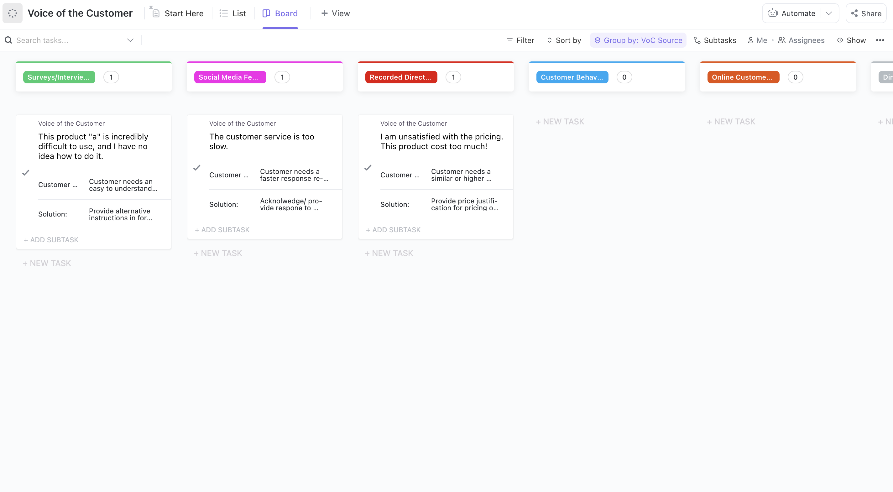 Voice of the Customer Template by ClickUp™