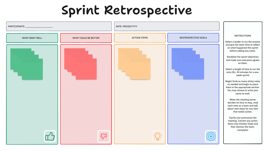 Sprint Retrospective Brainstorm