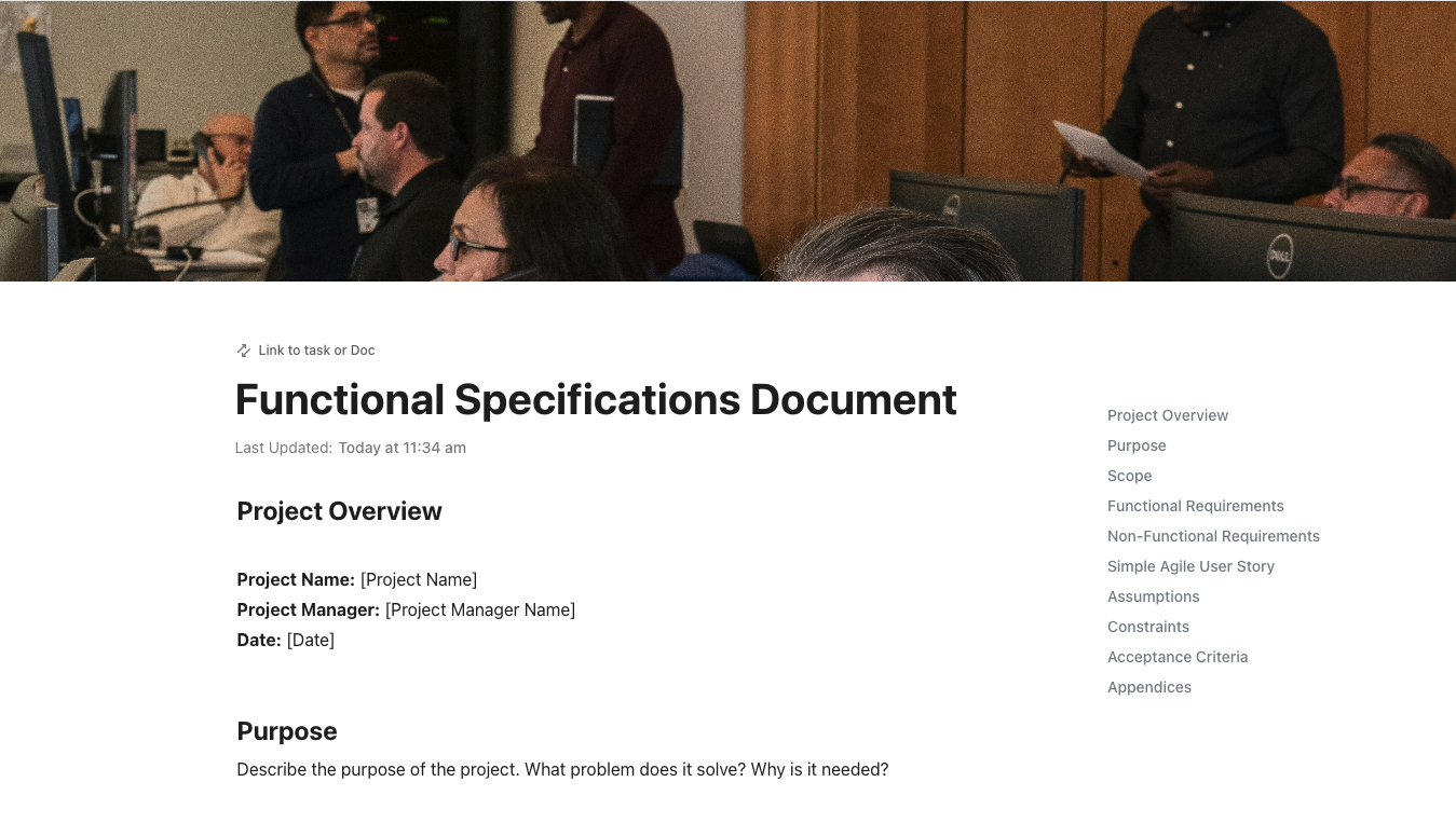 Functional Specifications Document