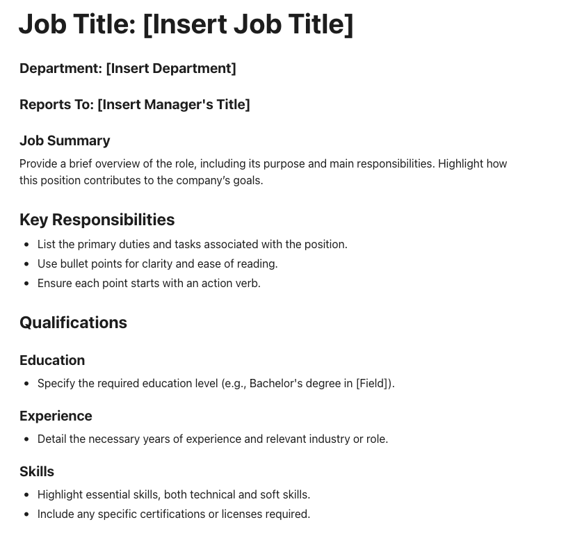 Job Description