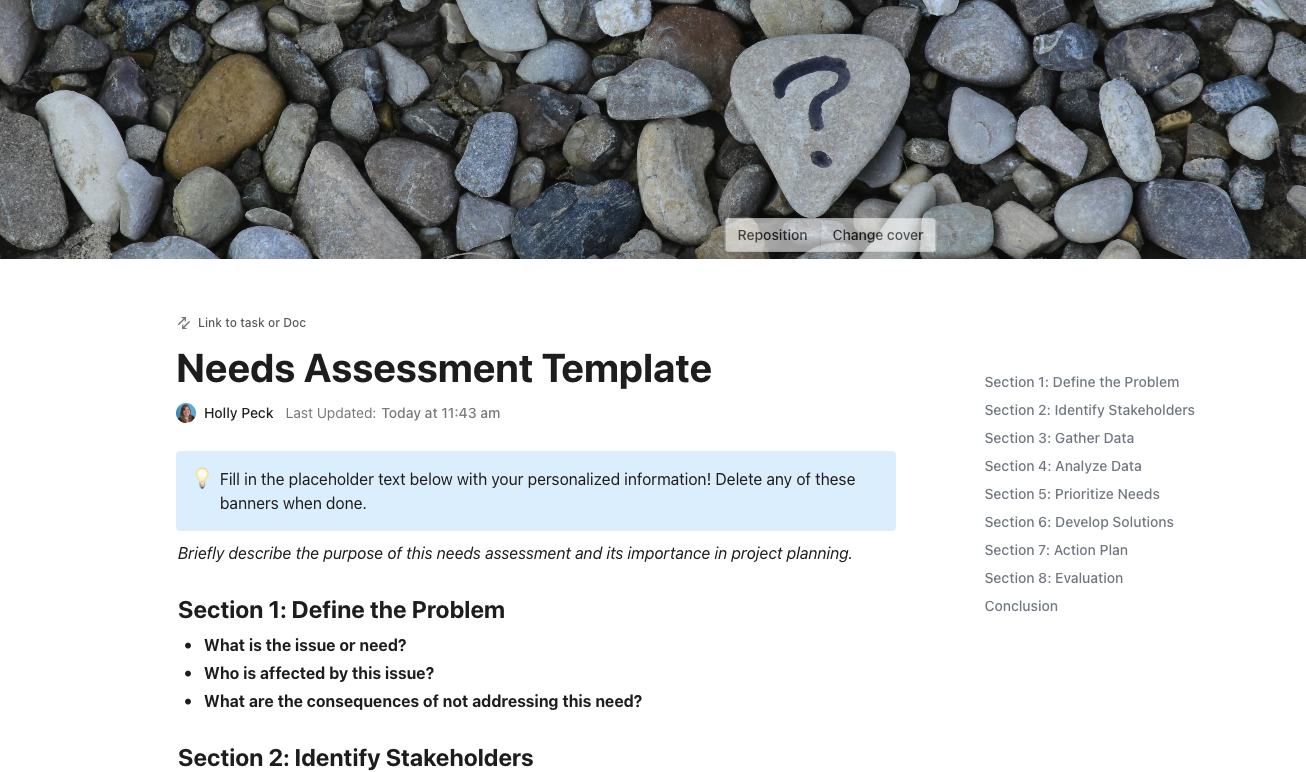 Needs Assessment Template