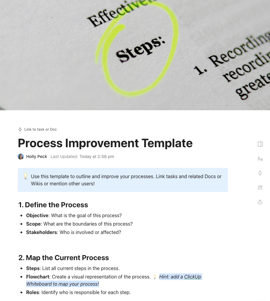 Process Improvement Template