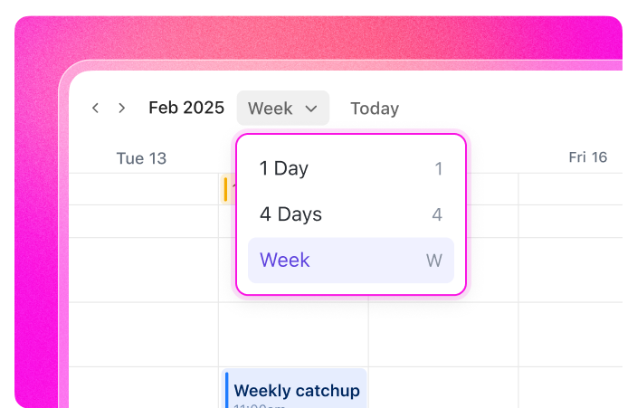 Calendar_Daily, weekly, monthly views