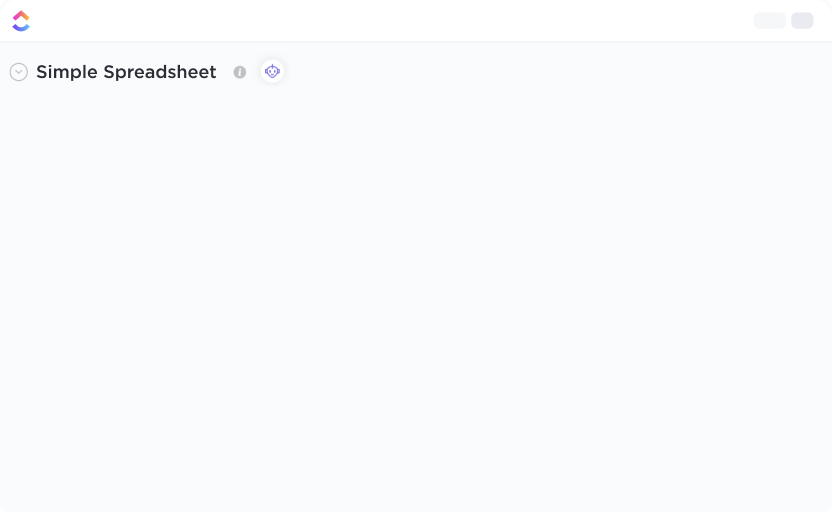 Spreadsheet Template by ClickUp™slide 1